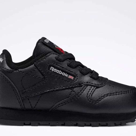 Reebok Kids Black Leather Sneakers - Picture 1 of 6
